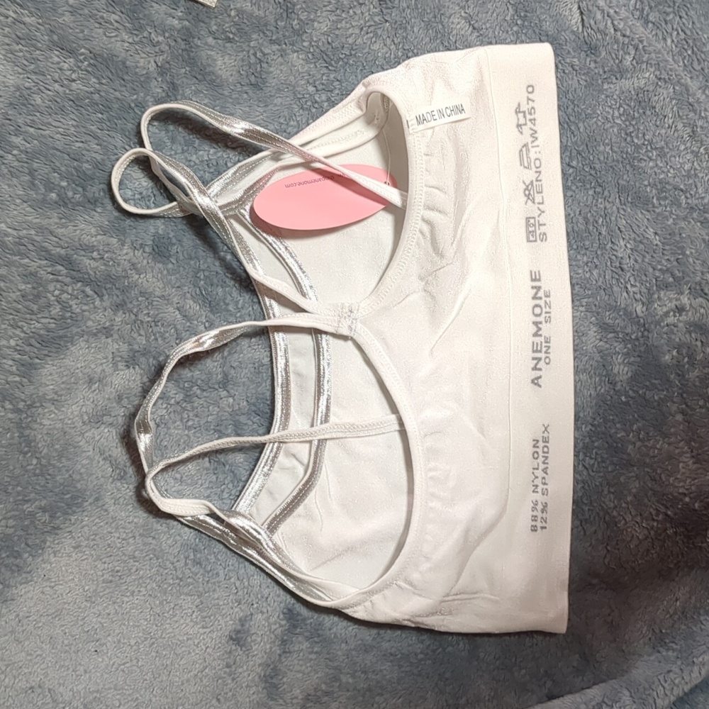 Silver and White Women's Bralette - Picture 6 of 7
